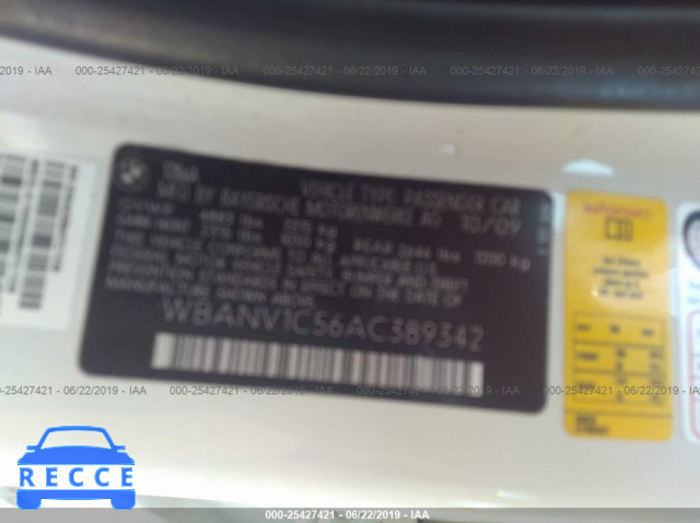 2010 BMW 5 SERIES XI WBANV1C56AC389342 Bild 8