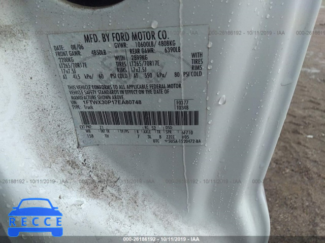 2007 FORD SUPER DUTY F-350 SRW XL/XLT/LARIAT/HIGHLINE 1FTWX30P17EA80748 image 8