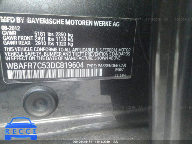 2013 BMW 5 SERIES I WBAFR7C53DC819604 Bild 8