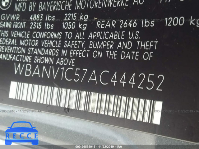 2010 BMW 5 SERIES XI WBANV1C57AC444252 Bild 8