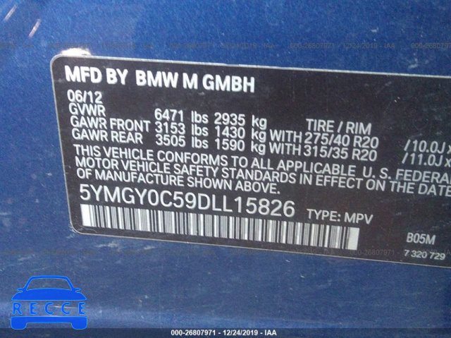2013 BMW X5 M M 5YMGY0C59DLL15826 image 8