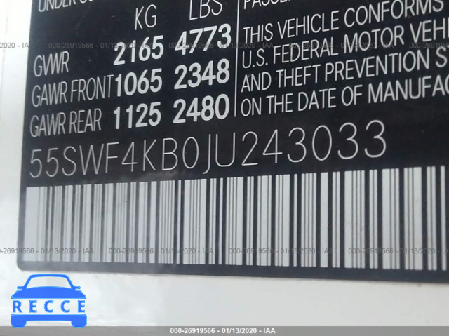 2018 MERCEDES-BENZ C-CLASS 300 4MATIC 55SWF4KB0JU243033 image 8