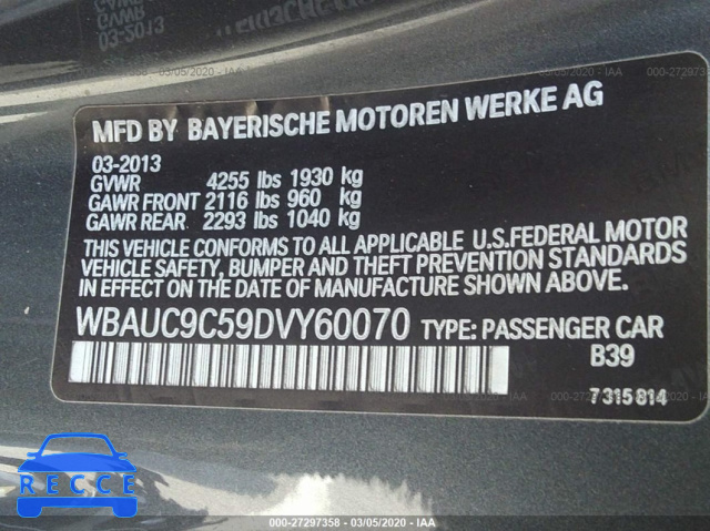 2013 BMW 1 SERIES I/IS WBAUC9C59DVY60070 image 8