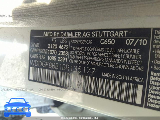 2011 MERCEDES-BENZ C-CLASS 300 4MATIC WDDGF8BB1BR135177 image 8