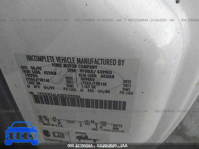 2002 FORD SUPER DUTY F-350 SRW SRW SUPER DUTY 1FDSX34L62ED29006 image 8