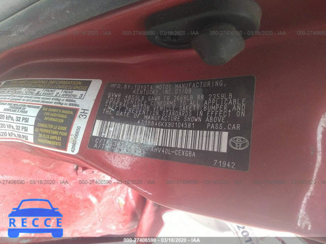 2009 TOYOTA CAMRY HYBRID HYBRID 4T1BB46KX9U104581 Bild 8