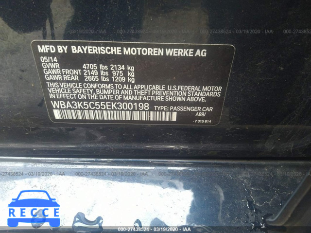 2014 BMW 3 SERIES D/XDRIVE WBA3K5C55EK300198 image 8