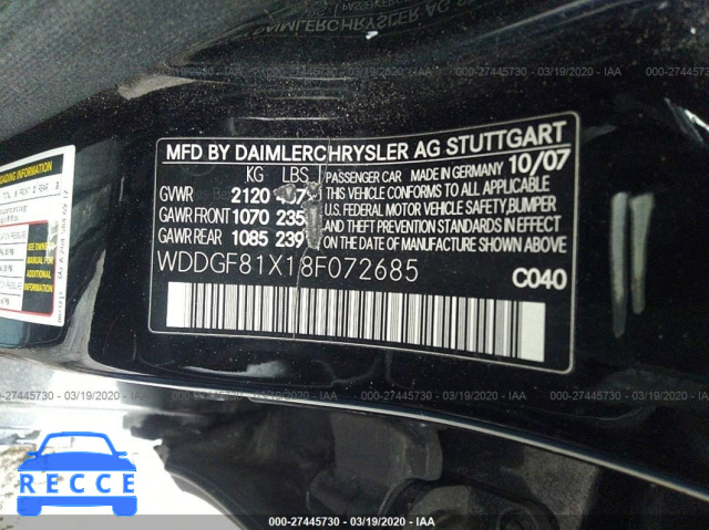 2008 MERCEDES-BENZ C-CLASS 300 4MATIC WDDGF81X18F072685 image 8