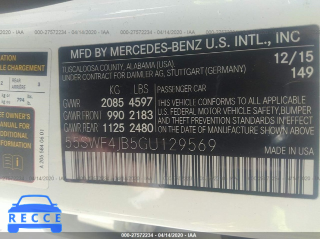 2016 MERCEDES-BENZ C-CLASS C 300 55SWF4JB5GU129569 image 8