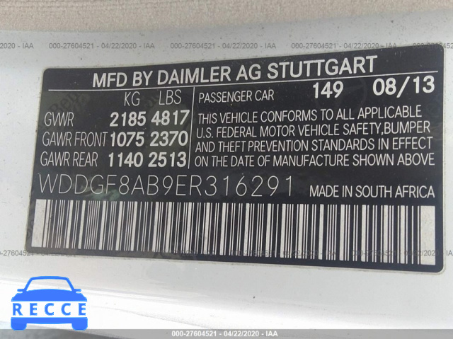 2014 MERCEDES-BENZ C-CLASS 300 4MATIC WDDGF8AB9ER316291 image 8