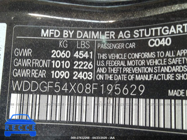 2008 MERCEDES-BENZ C-CLASS 300 WDDGF54X08F195629 image 8