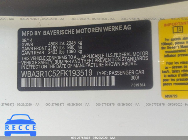 2015 BMW 4 SERIES I WBA3R1C52FK193519 image 8