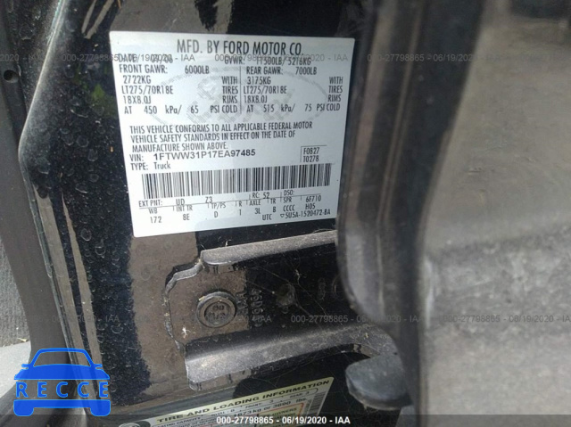 2007 FORD SUPER DUTY F-350 SRW XL/XLT/LARIAT 1FTWW31P17EA97485 image 8