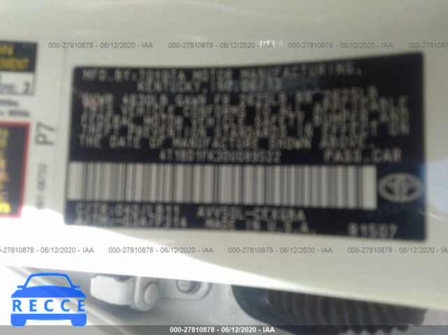 2013 TOYOTA CAMRY HYBRID HYBRID/LE/XLE 4T1BD1FK3DU089522 image 8