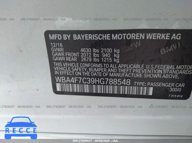2017 BMW 4 SERIES 430I WBA4F7C39HG788548 зображення 8