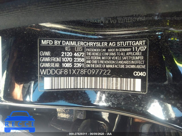 2008 MERCEDES-BENZ C-CLASS 300 4MATIC WDDGF81X78F097722 image 8