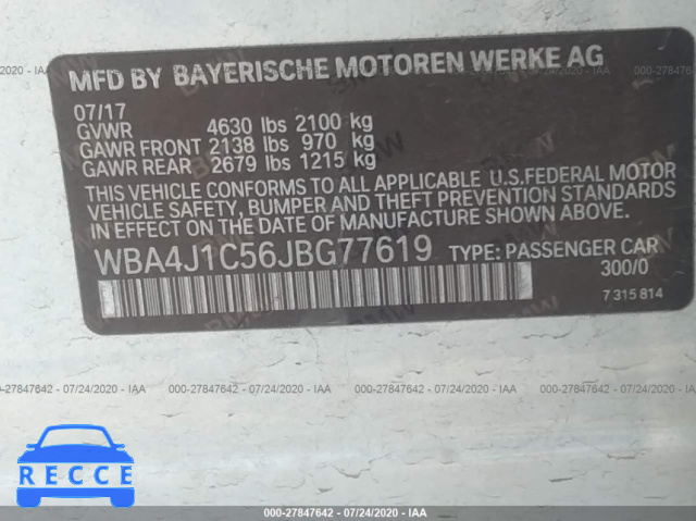 2018 BMW 4 SERIES 430I WBA4J1C56JBG77619 image 8