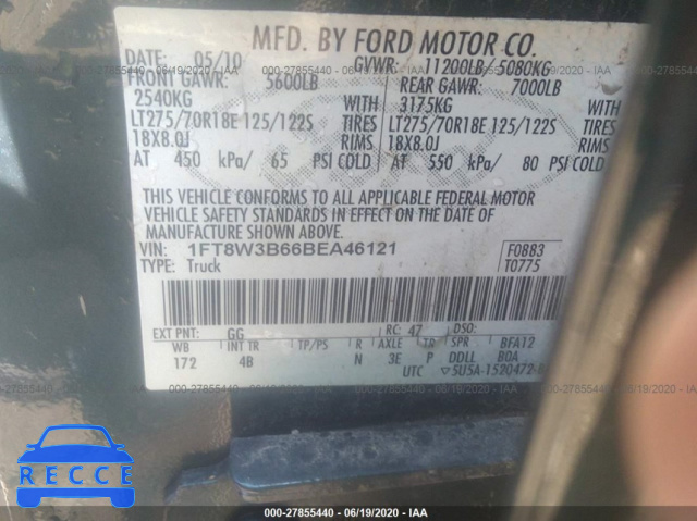 2011 FORD SUPER DUTY F-350 SRW XL/XLT/LARIAT/KING RANCH 1FT8W3B66BEA46121 Bild 8