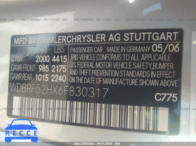 2006 MERCEDES-BENZ C-CLASS SPORT WDBRF52HX6F830317 image 8