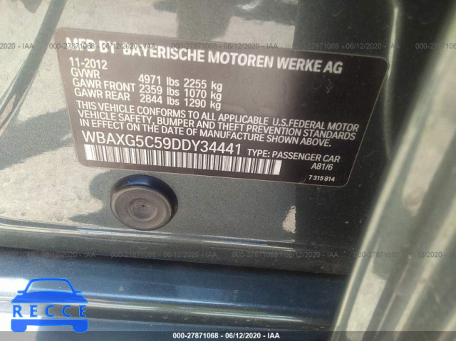 2013 BMW 5 SERIES I WBAXG5C59DDY34441 Bild 8
