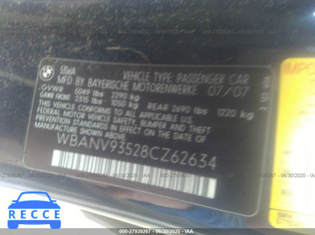 2008 BMW 5 SERIES 535XI WBANV93528CZ62634 зображення 8