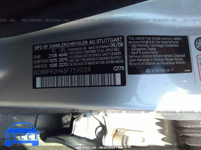 2006 MERCEDES-BENZ C-CLASS LUXURY WDBRF92H46F759039 image 8
