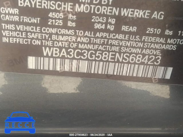 2014 BMW 3 SERIES I/XDRIVE WBA3C3G58ENS68423 зображення 8