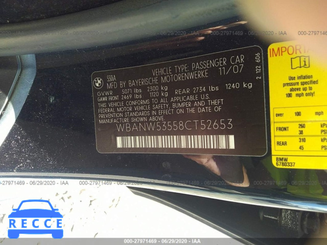 2008 BMW 5 SERIES I WBANW53558CT52653 зображення 8