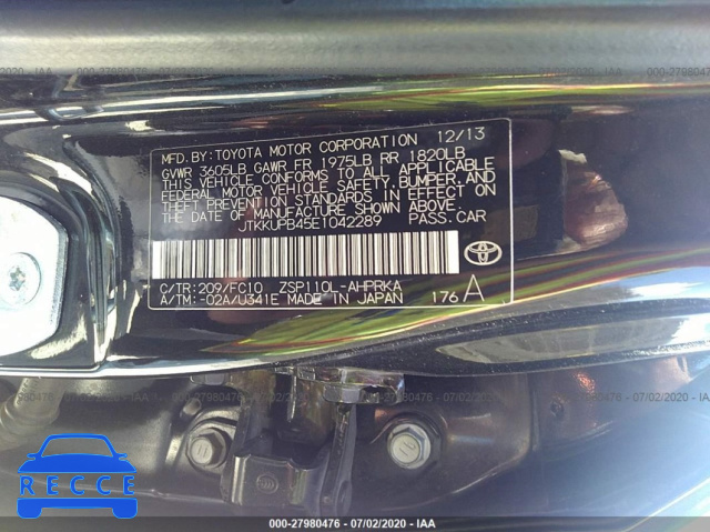 2014 SCION XD JTKKUPB45E1042289 image 8