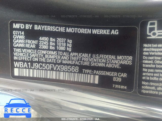 2015 BMW 2 SERIES M235I XDRIVE WBA1J9C50FVX98568 image 8