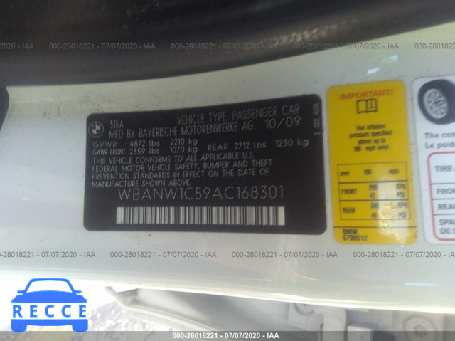 2010 BMW 5 SERIES I WBANW1C59AC168301 Bild 8