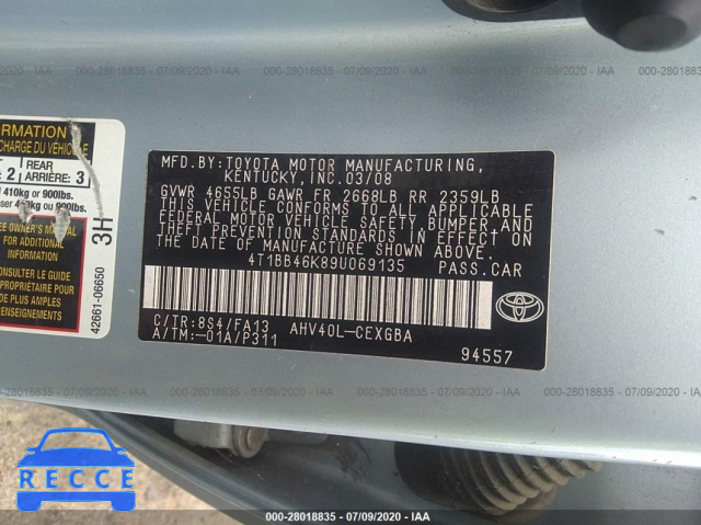 2009 TOYOTA CAMRY HYBRID 4T1BB46K89U069135 image 8
