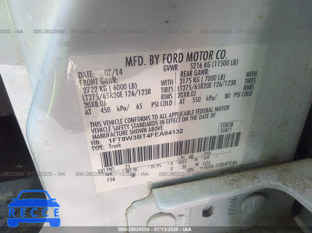 2015 FORD SUPER DUTY F-350 SRW PLATINUM/XL/XLT/LARIAT 1FT8W3BT4FEA94132 image 8