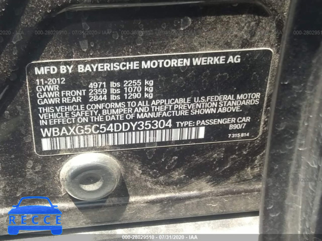 2013 BMW 5 SERIES 528I WBAXG5C54DDY35304 Bild 8