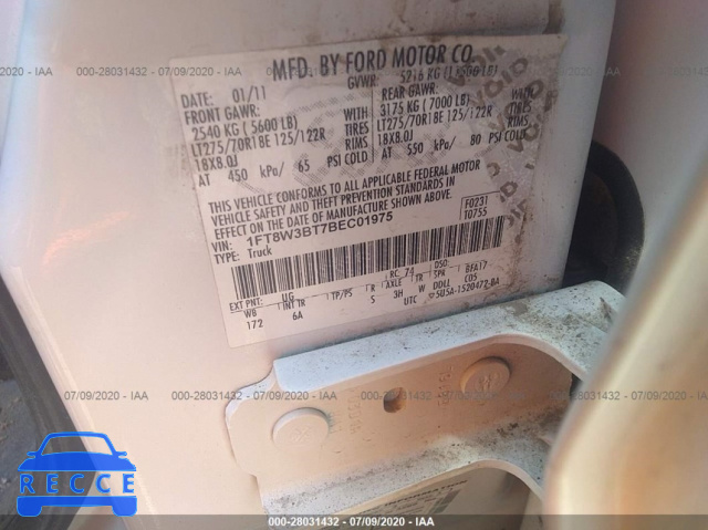 2011 FORD SUPER DUTY F-350 SRW XL/XLT/LARIAT/KING RANCH 1FT8W3BT7BEC01975 image 8
