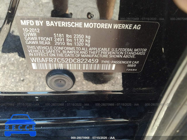 2013 BMW 5 SERIES I WBAFR7C52DC822459 Bild 8