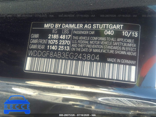 2014 MERCEDES-BENZ C-CLASS C 300 WDDGF8AB3EG243804 зображення 8