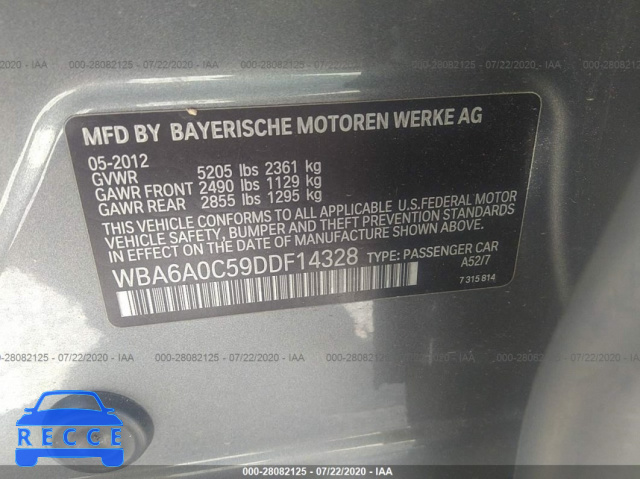 2013 BMW 6 SERIES I WBA6A0C59DDF14328 image 8