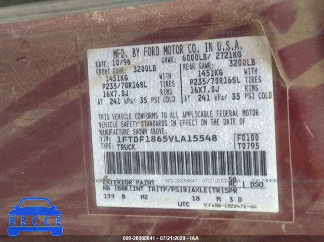 1997 FORD F-150 1FTDF1865VLA15548 image 8