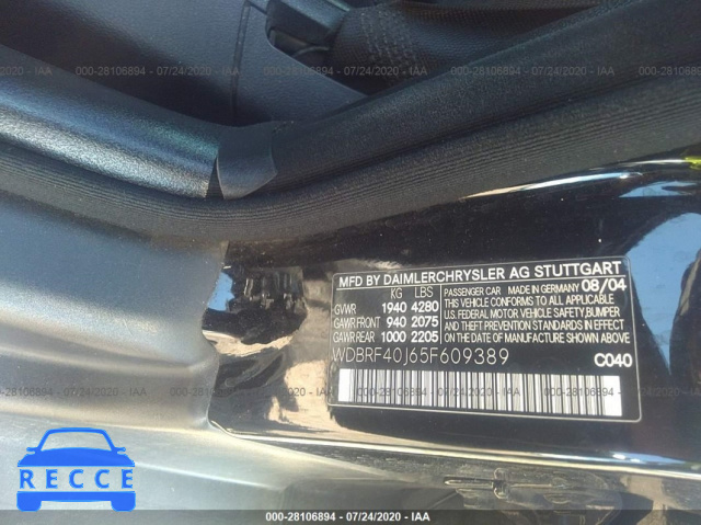 2005 MERCEDES-BENZ C-CLASS 230K SPORT SEDAN WDBRF40J65F609389 image 8