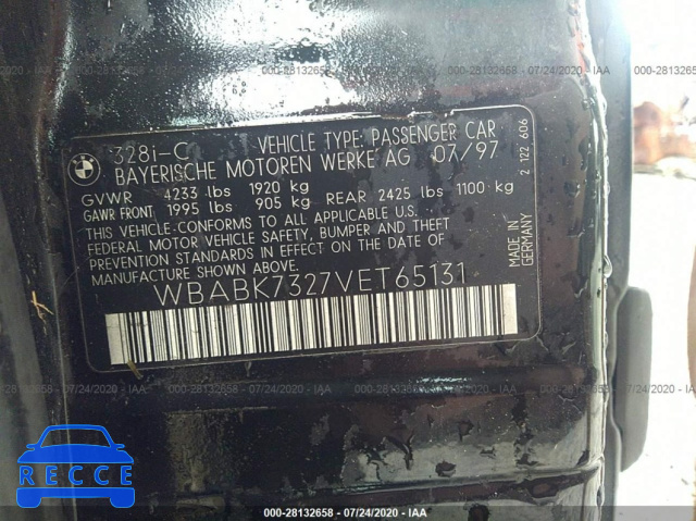 1997 BMW 3 SERIES IC WBABK7327VET65131 image 8