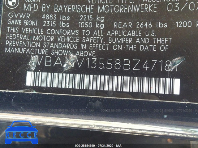 2008 BMW 5 SERIES 528XI WBANV13558BZ47181 зображення 8