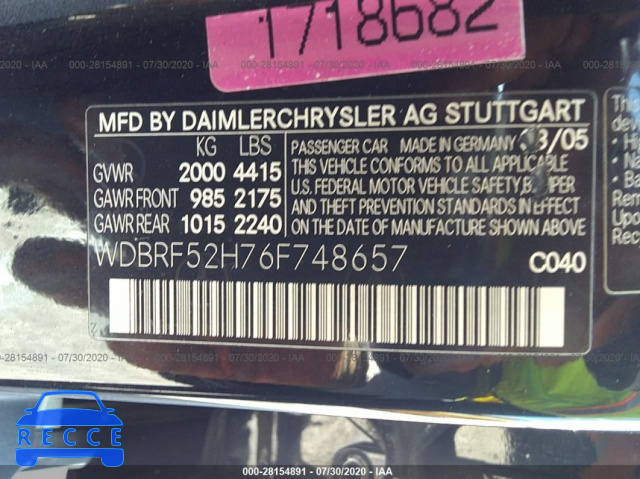 2006 MERCEDES-BENZ C-CLASS SPORT WDBRF52H76F748657 image 8