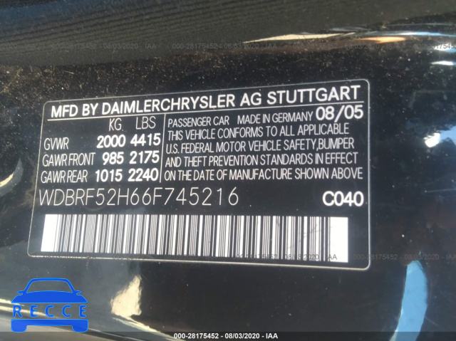 2006 MERCEDES-BENZ C-CLASS SPORT WDBRF52H66F745216 image 8