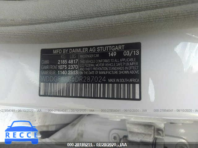 2013 MERCEDES-BENZ C-CLASS C 300 WDDGF8AB6DR287024 image 8
