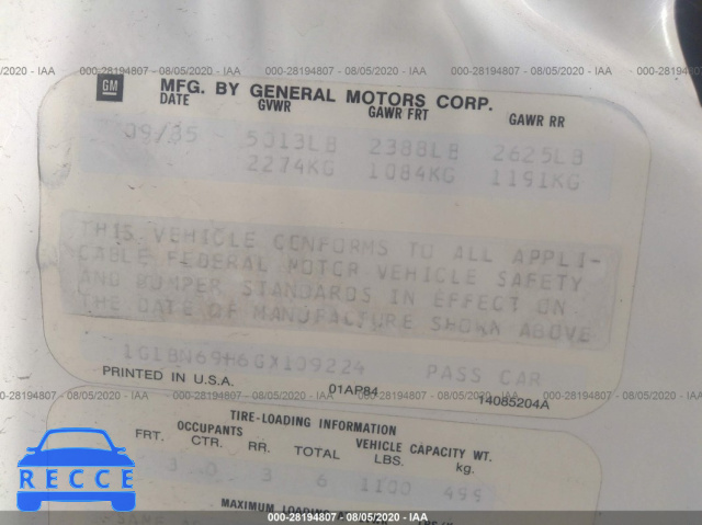 1986 CHEVROLET CAPRICE CLASSIC 1G1BN69H6GX109224 image 8