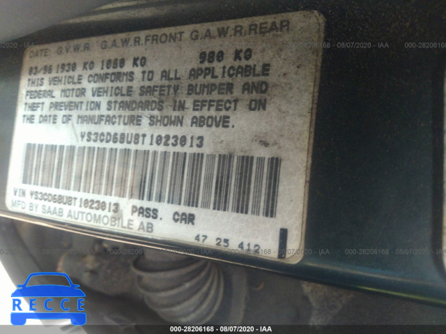 1996 SAAB 9000 CS YS3CD68U8T1023013 image 8