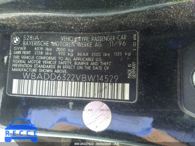 1997 BMW 5 SERIES 528IA WBADD6322VBW14529 image 8