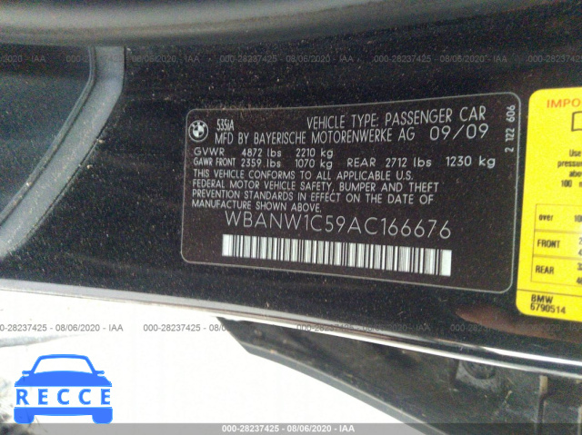 2010 BMW 5 SERIES 535I WBANW1C59AC166676 Bild 8