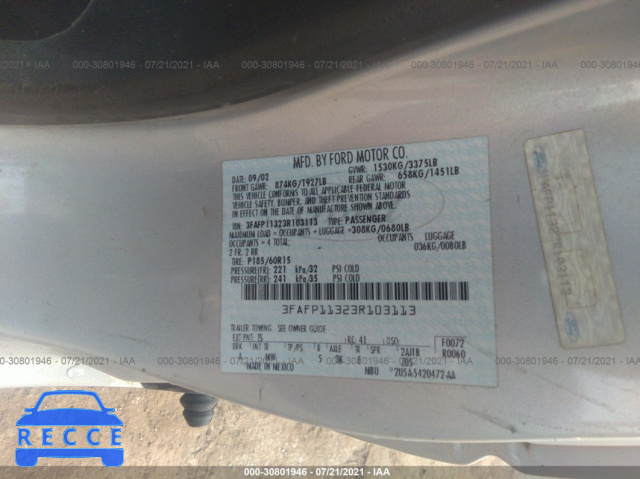 2003 FORD ZX2 ZX2 3FAFP11323R103113 image 8